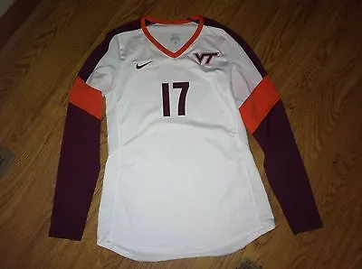 Nike Virginia Tech Hokies Volleyball Game Worn White Jersey #17 • $19.99