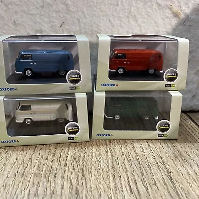 Oxford Diecast 1:76 Scale VW Volkswagen Van Blue Green White Red 4 Models Boxed • £15