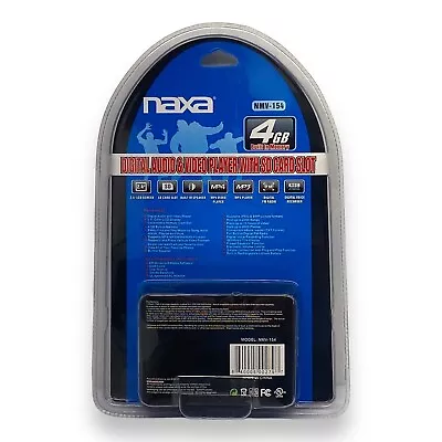 Naxa  Black 4GB Mp3 Mp4 Digital Audio Player NMV-154 NEW • $13.99