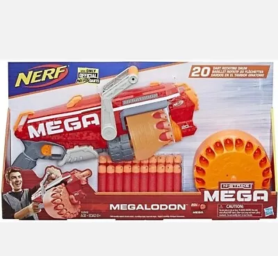 NEW Nerf N-Strike Megalodon Blaster Rotating Drum Mega Darts With Ammo • $49