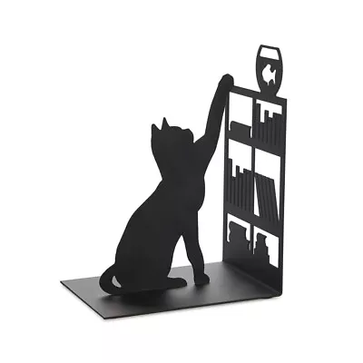 Book Ends Black Metal Heavy Duty Art Deco Home Office Shelf Anti Slip Bookends • £13.99