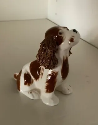 Vintage Springer Spaniel Dog Figurine Spaghetti Ears Brown White • $19.99