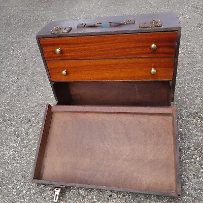 Vintage 2 Drawer Portable Wooden Tool Box Needs Some Attention • $0.12