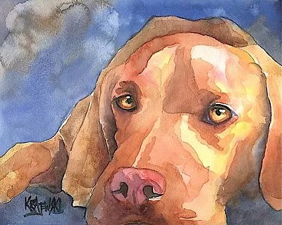 Vizsla Art Print Signed By Artist Ron Krajewski Painting 8x10 Hungarian • $19.50