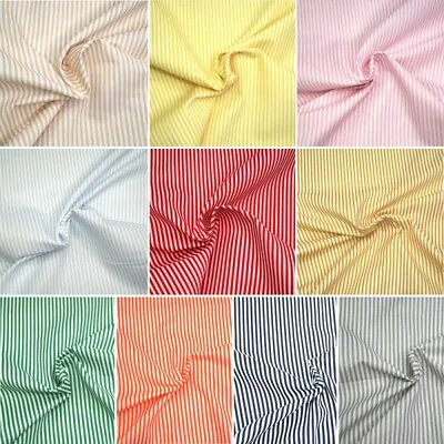 100% Cotton Fabric 3mm Candy Stripes Lines 140cm Wide Crafty • £5.90