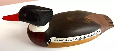 Vintage Hand Carved Wooden Red Breasted Merganser Duck Decoy • $32