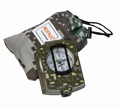 AOFAR Military Compass AF-4580 Lensatic Sighting For Camping Hiking Waterproof  • $10.79