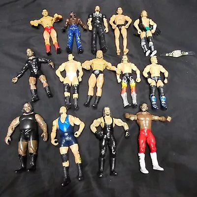 Lot Of 14 WWE Wrestling Action Figures 1999-2011 Mixed Lot  • $139.99