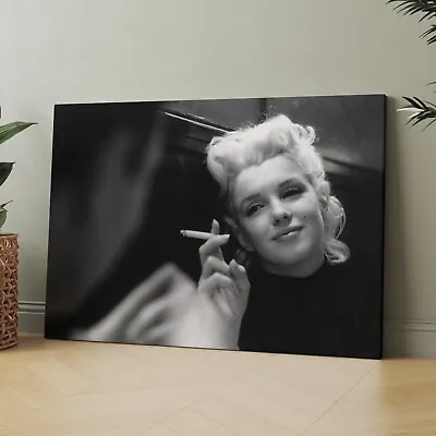 Marilyn Monroe Smoking A Cigarette 1950s Girls Women Canvas Wall Art Print • $59