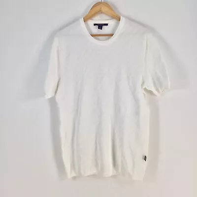 Louis Vuitton Mens T Shirt Size S Monogram Print Knit Silk Blend White 080924 • $453.32