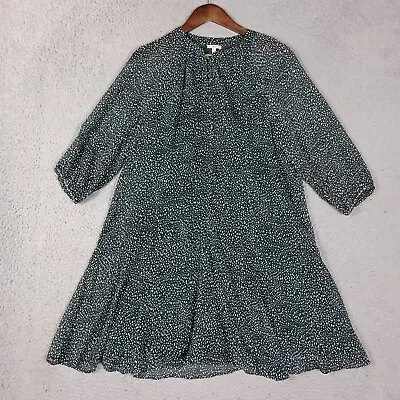 Joie Dress Women's Large Green Spotted Button Front Cottagecore Peasant Prairie • $39.99