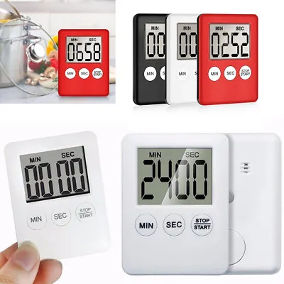 Digital Kitchen Timer Large LCD Cooking Baking Count-Down Up Loud Alarm Magnetic • £3.06