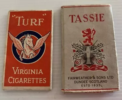 Vintage Turf Virginia Cigarettes & Tassie -Fairweather.2 Empty Cigarette Boxes • $6