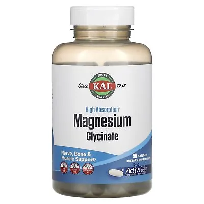 High Absorption Magnesium Glycinate 90 SoftGels • $21.99