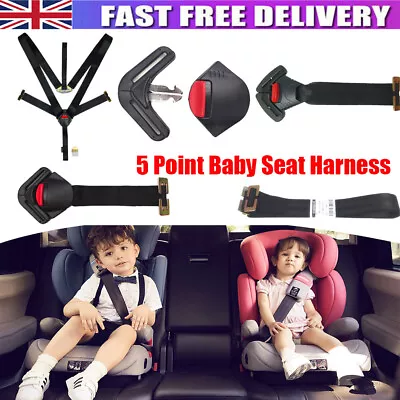 Baby Car Seat Belt 5 Point Safety Harness With Locking Buckle Straps Universal · • £9.49