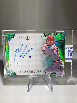 2015 Topps Tribute Matt Carpenter /99 Green AUTO Autograph St. Louis Cardinals  • $35