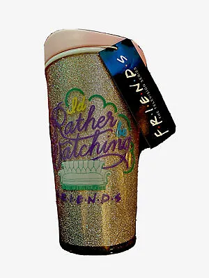 I'd Rather Be Watching Friends Travel Mug Glitter Coffee Cup With Lid 16cm Tall • £10.95