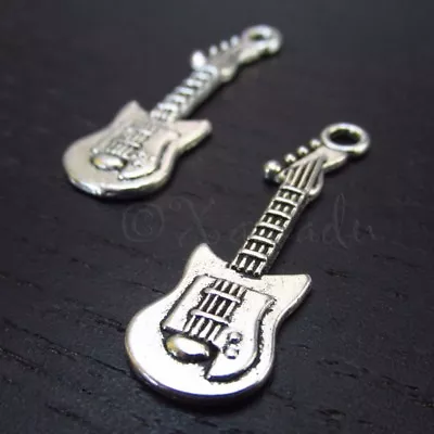 Electric Guitar 32mm Antique Silver Plated Music Charms C4767 - 10 20 Or 50PCs • $2.50