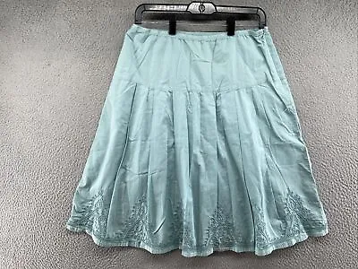 J Jill Women’s Lined Elastic Waist Embroidered Pleated Skirt In Size Small ￼ • $11.99