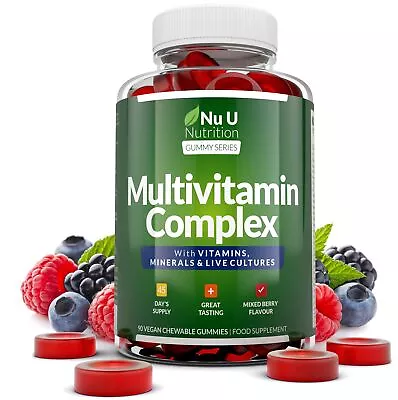 Multivitamins Gummies 90 Vegan Chewable Gummies Vitamins Botanicals Multivitamin • £14.97