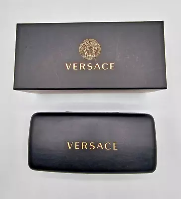 Versace Sunglasses Eyeglasses Leather Hard Case With Cleaning Cloth & Gift Box • $15.99