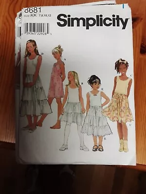 Vintage 1999 Simplicity Sewing Pattern Child's Slip Camisole Age 7 8 10 12 • £5