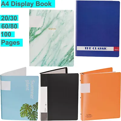 £2.99 • Buy A4 Display Book 20/30/60/80/100 Pockets Presentation Folder File Portfolio Books