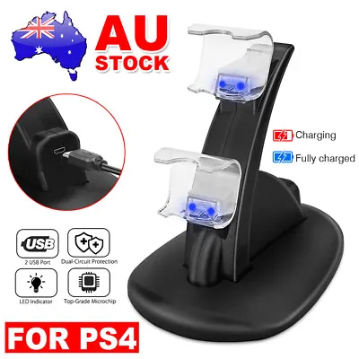 $12.95 • Buy For Playstation 4 PS4 Controller Charger Fast Charging Dock Dual Stand 2 Holder