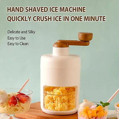 Rotary Ice Shaver Manual Ice Crusher Shaver Machine Snow Cone Machine For Home • $25.36