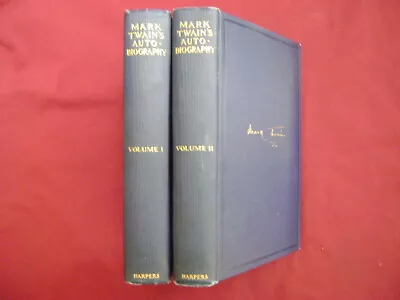 Twain Mark. Mark Twain's Autobiography. 2 Volumes. First Edition.  1924. Two Vo • $125