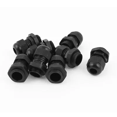 10 Pcs PG9 Black Plastic 4-8mm Dia Waterproof Cable Glands Connectors • $6.59