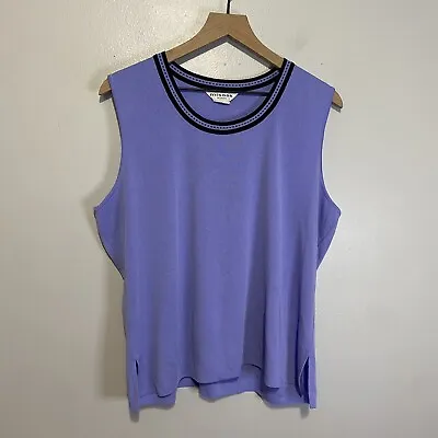 Exclusively Misook Knit  - Sleeveless Shell/tank - Lilac And Black  - Size 3x • $31.50