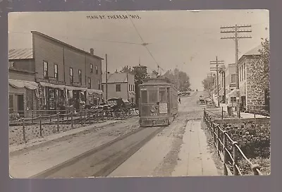 Theresa WISCONSIN RPPC C1910 MAIN STREET Add On TROLLEY Nr Lomira Mayville WI KB • $16.99