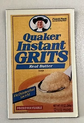 Quaker Oats Instant Grits Flexible Magnet NEW Mint 1 1/2  X 2 1/2  Circa 1990 • £3.86