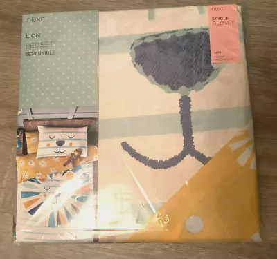 £12.99 • Buy BN NEXT Lion Reversible SINGLE Duvet Cover & Matching Pillowcase
