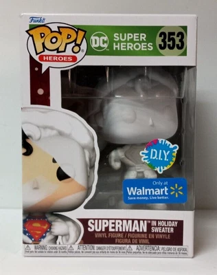 $18.99 • Buy Funko Pop DC Heroes Superman In Holiday Sweater 353 DIY Walmart Exclusive Figure