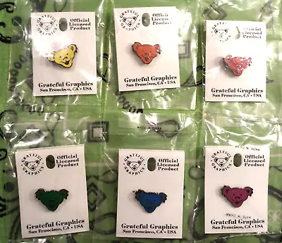 Grateful Dead PIN LOT Vintage Official Licensed 6 Bear Head Graphics Company LSD • $90