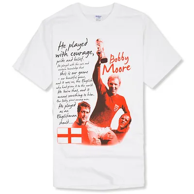 £17 • Buy ENGLAND T-SHIRT  OUR BEAUTIFUL GAME  - Bobby Moore, West Ham, St George's Day