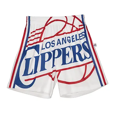 Mitchell & Ness White NBA Los Angeles Clippers Big Face 2.0 Blownout Shorts • $59.95