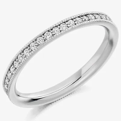 Platinum Milgrain-Edge Diamond Eternity Ring FET1764 • $2327.99