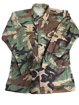 US Army Woodland Camouflage Field Cargo Jacket Size Medium Long  • $19.99