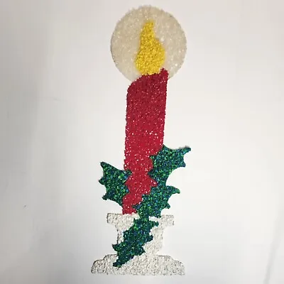 Vintage 60s 22  Christmas Candle Holly Plastic Popcorn Decoration • $13.50