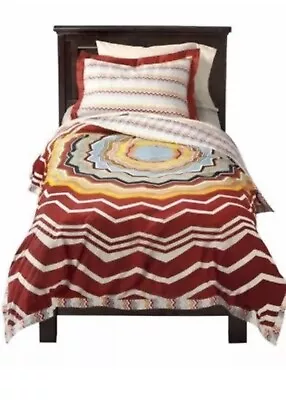 MISSONI For Target Red Medallion Comforter & Sham Bedspread Duvet Cover Twin NEW • $75