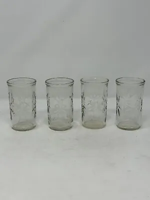 Lot Of 4 Anchor Hocking Vintage Star Atomic Starburst Jelly Jar Juice Glasses • $24.94