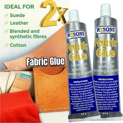 2x Extra Strong Fabric Glue 54g Quick Bond Adhesive For Hemming Sewing No Stitch • £4.59