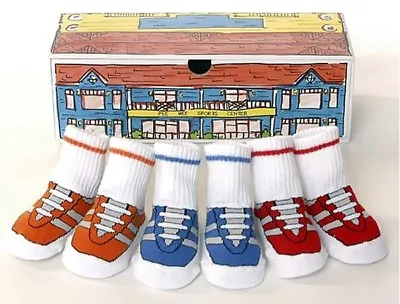 £10.99 • Buy Baby Socks Novelty Trainer Sneaker 3 Pack In Gift Box