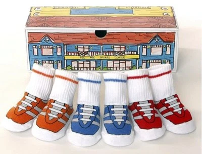 Baby Socks Novelty Trainer Sneaker 3 Pack In Gift Box • £10.99