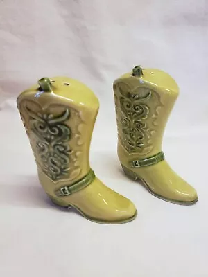 Vintage Ceramic Cowgirl Boots Salt And Pepper Shakers • $10