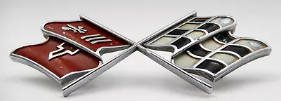 Vintage 1968-72 Chevrolet Chevy Corvette Crossed Flags Nose Emblem (gm# 3912706) • $29.95