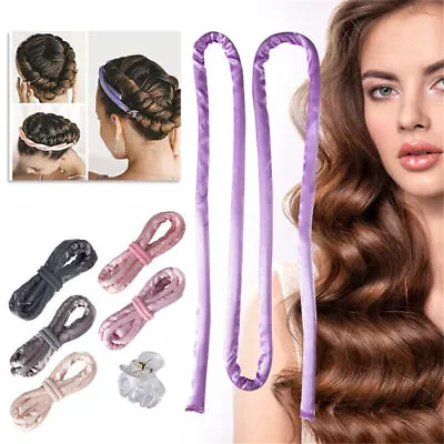 No Heat Hair Curlers Lazy Hair Rollers Heatless Soft Silk Curls Ties Hair Tool◢ • £8.19